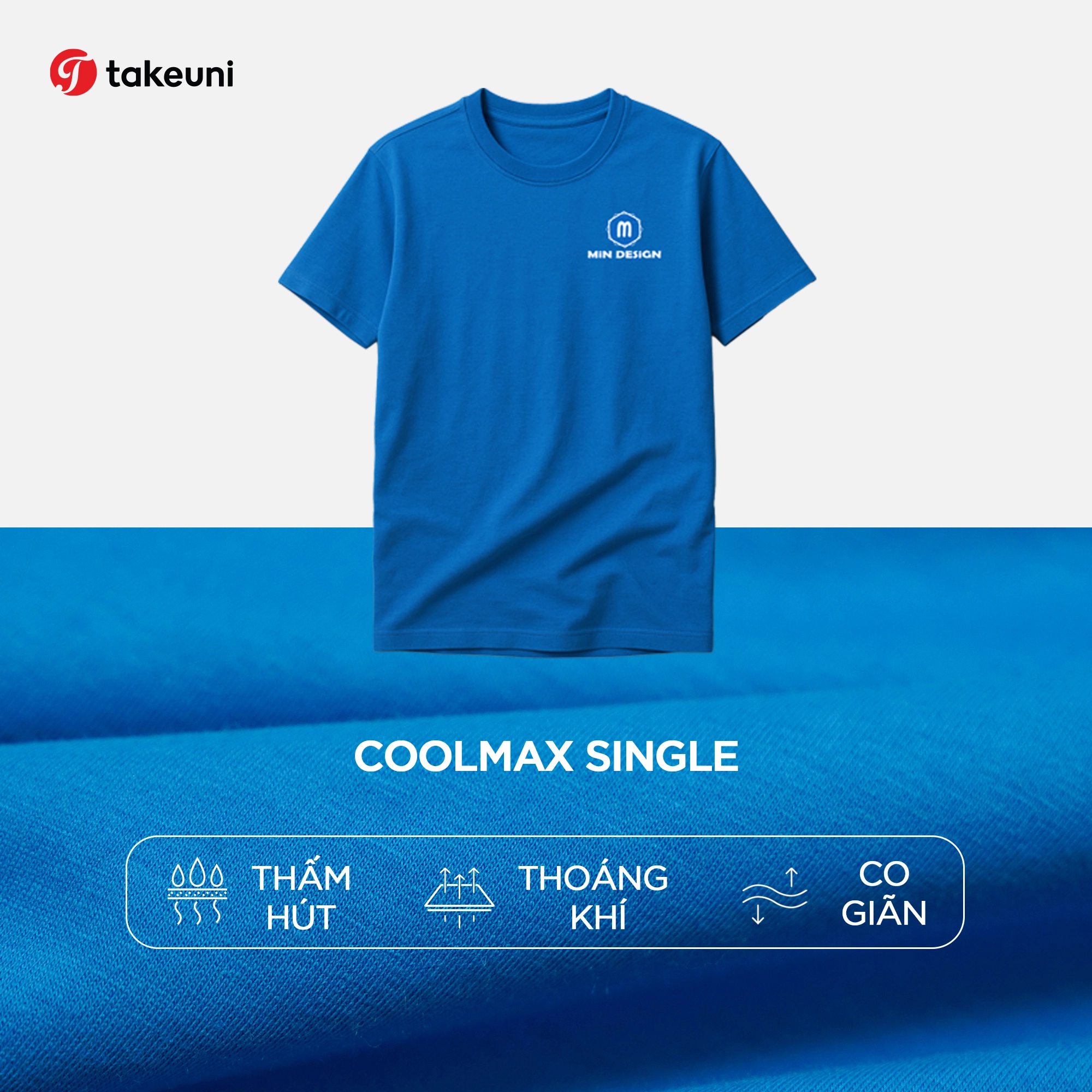 Chất vải Cool Max Singel - Thấm Hút tốt, thoáng khí, co giãn 4 chiều