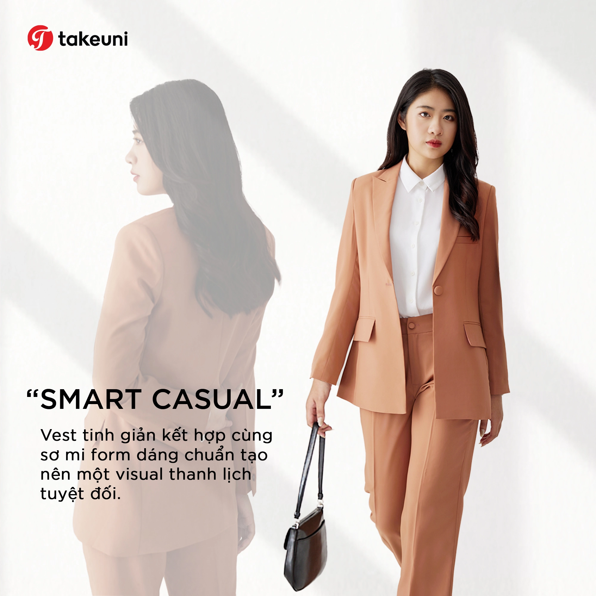 Phong cách "Smart Casual" - Vest kết hợp Sơ mi tạo nên visual thanh lịch.