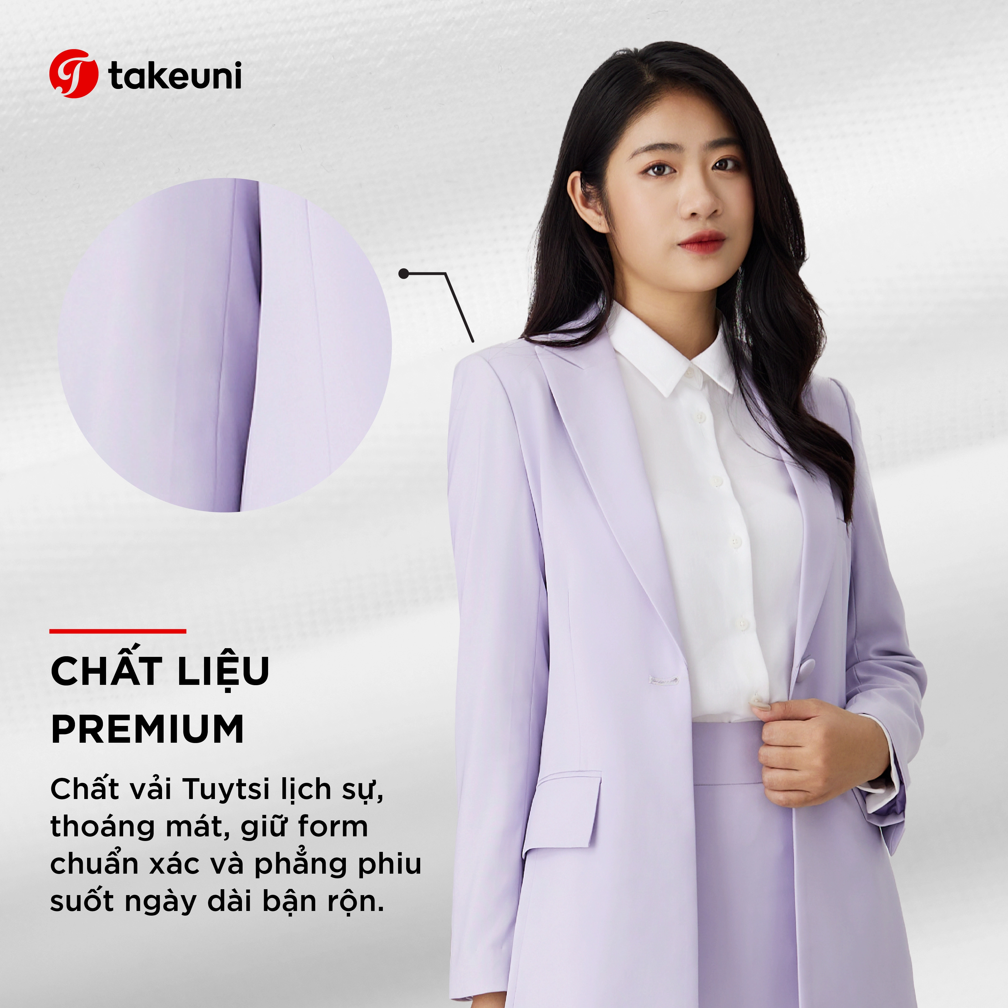 Chất liệu vải Tuytsi Premium may đồng phục Vest nữ công sở