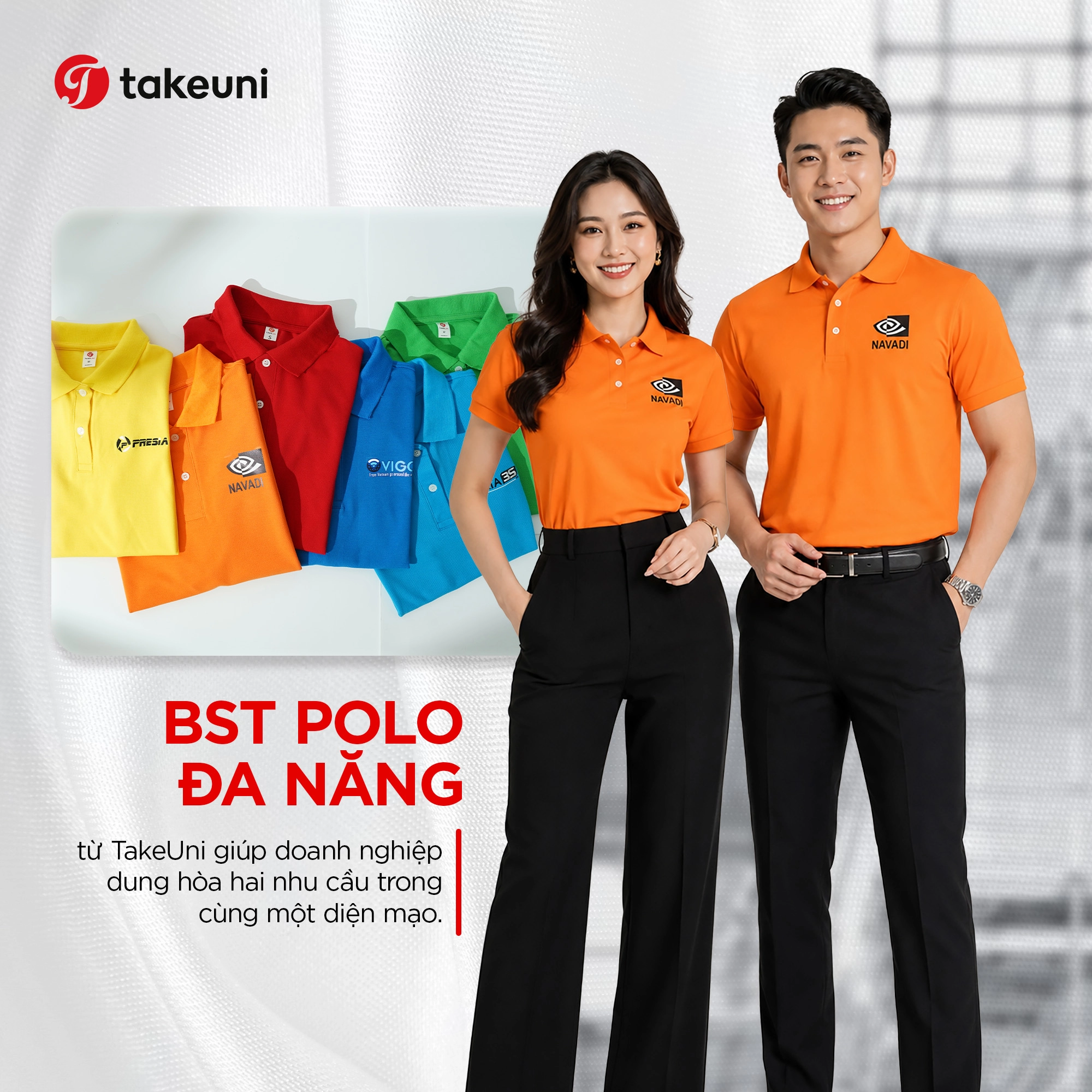 BST áo polo đồng phục đa năng từ TakeUni nhiều màu sắc