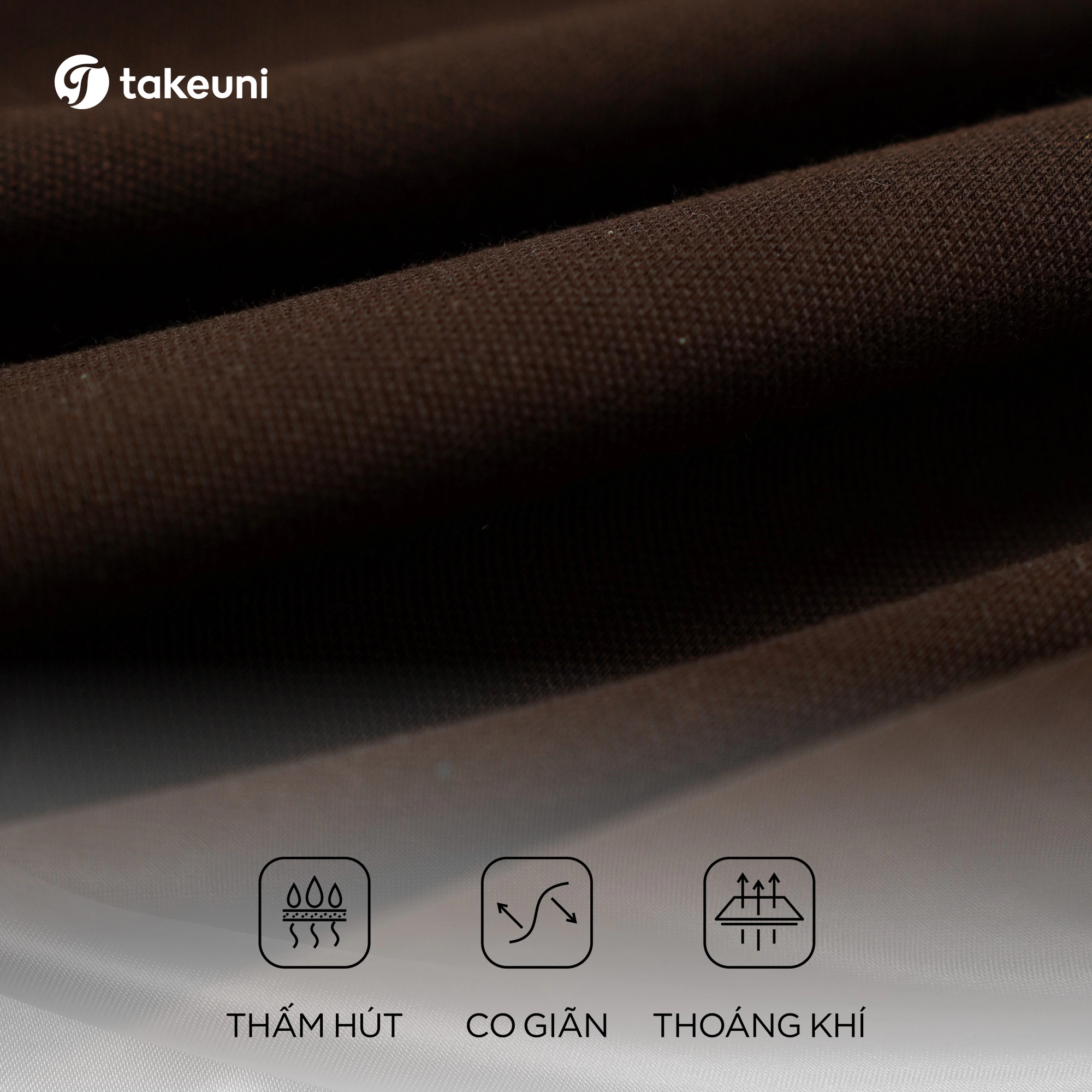 Chất liệu vải đồng phục F&B TakeUni thấm hút co giãn và thoáng khí tối ưu