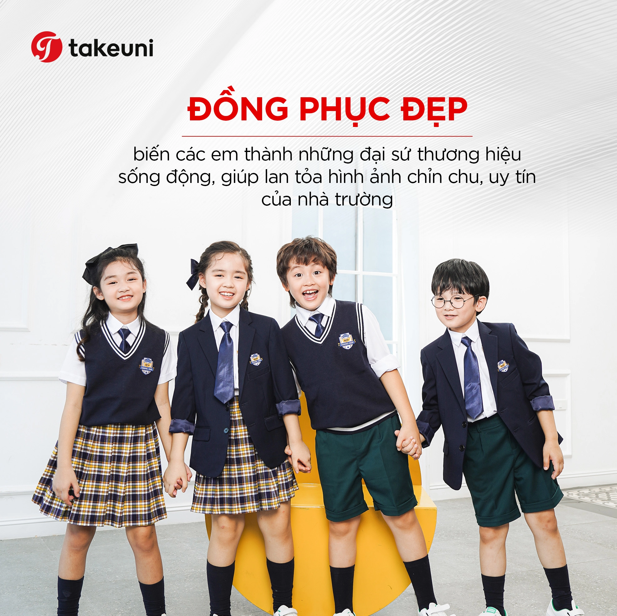 Đồng phục đẹp chuẩn phom biến học sinh thành đại sứ thương hiệu sống động