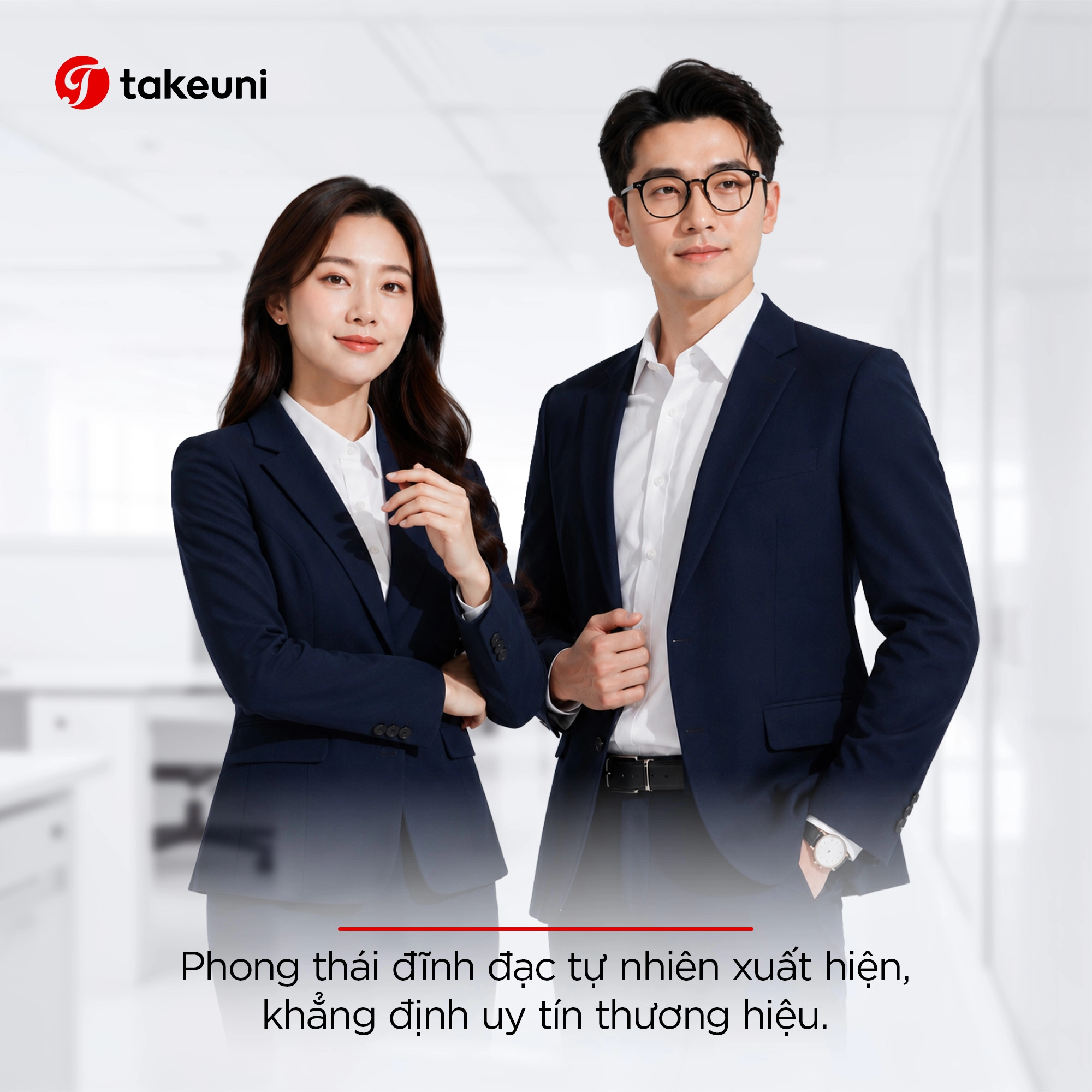 Phong thái đĩnh đạc của ban điều hành trong bộ đồng phục doanh nghiệp