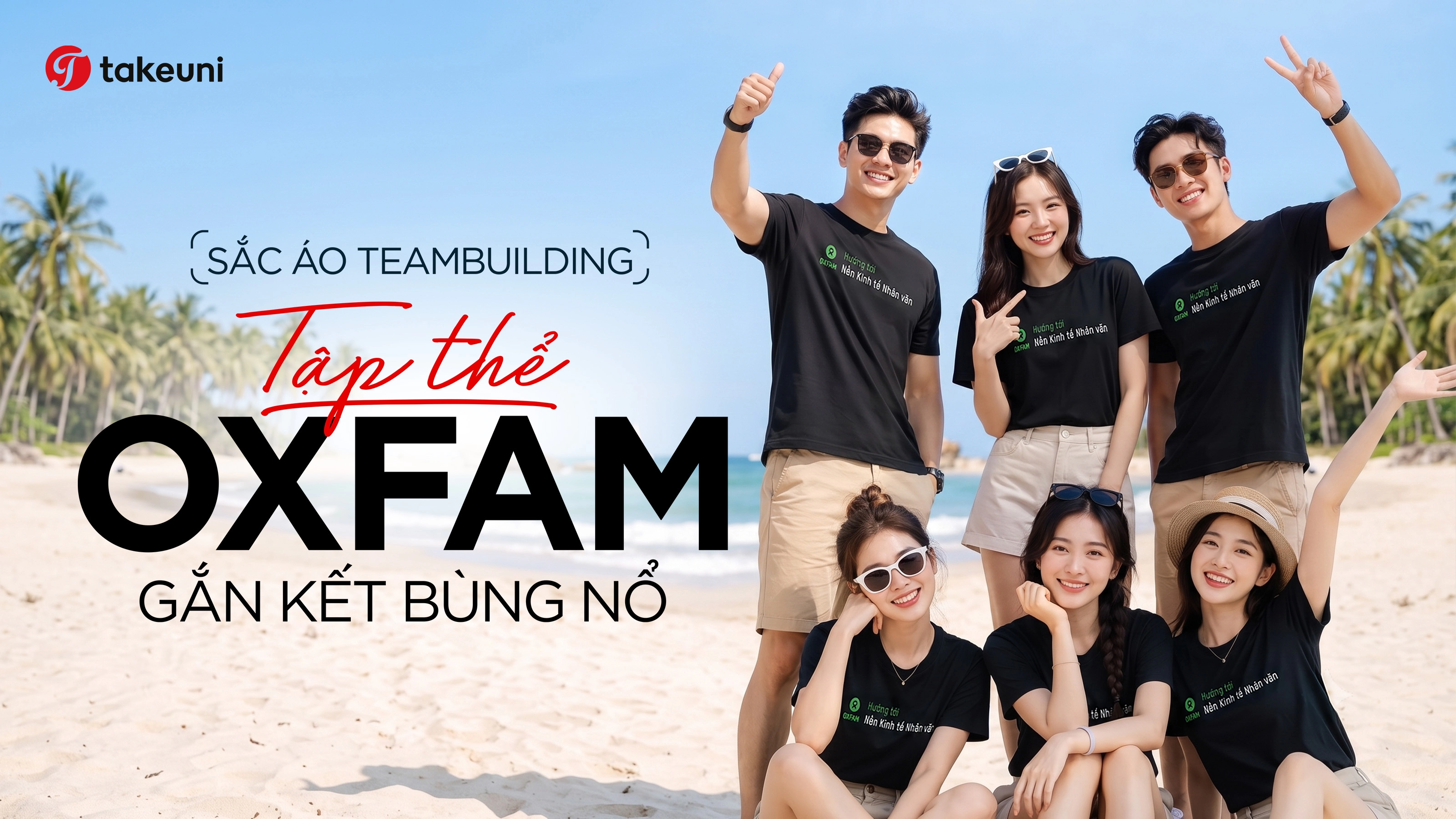 Đồng phục T-Shirt Oxfam sắc nét thể hiện tinh thần teambuilding bùng nổ