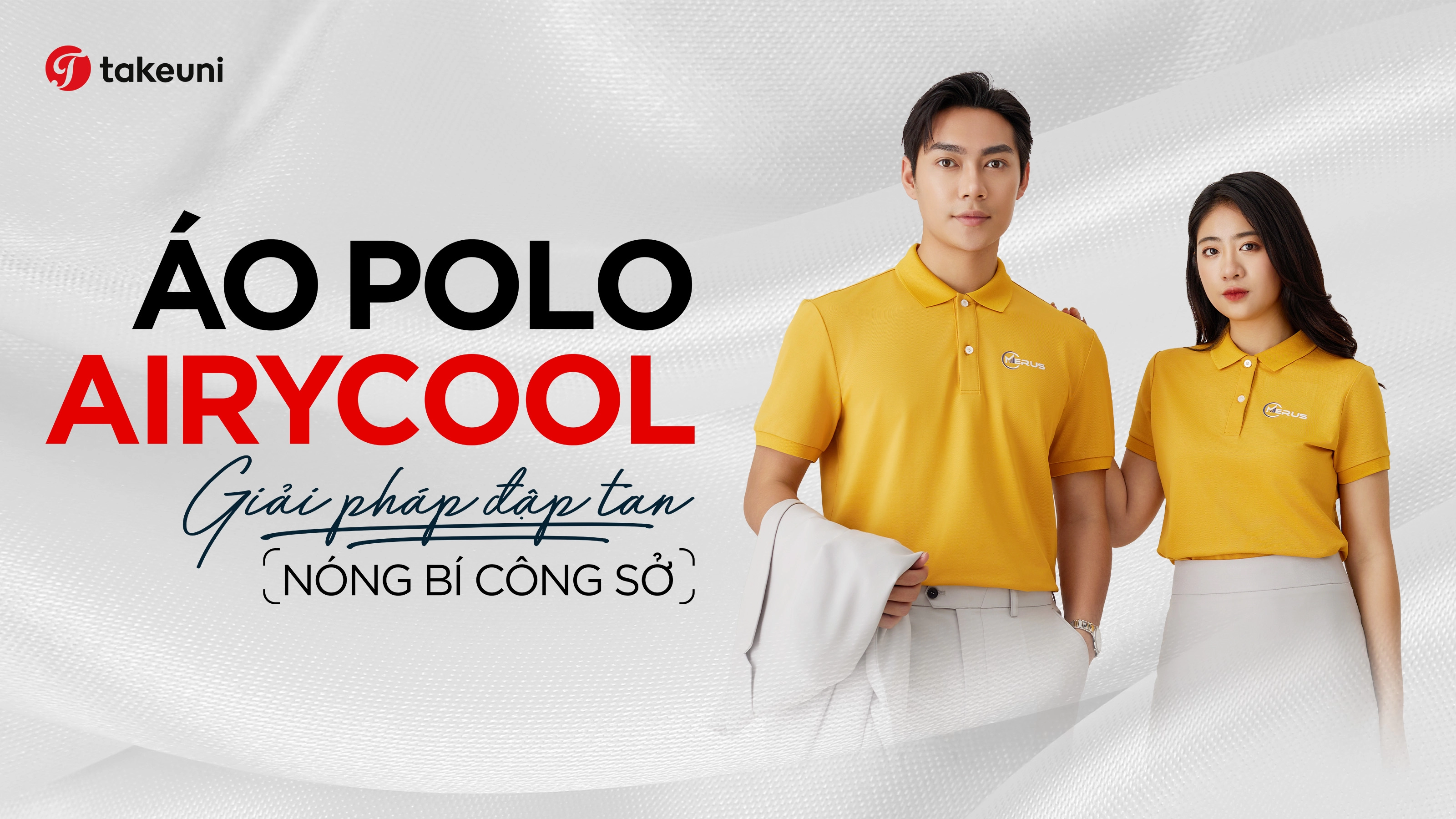 Áo Polo AiryCool TakeUni giải pháp đập tan nóng bí công sở mùa hè