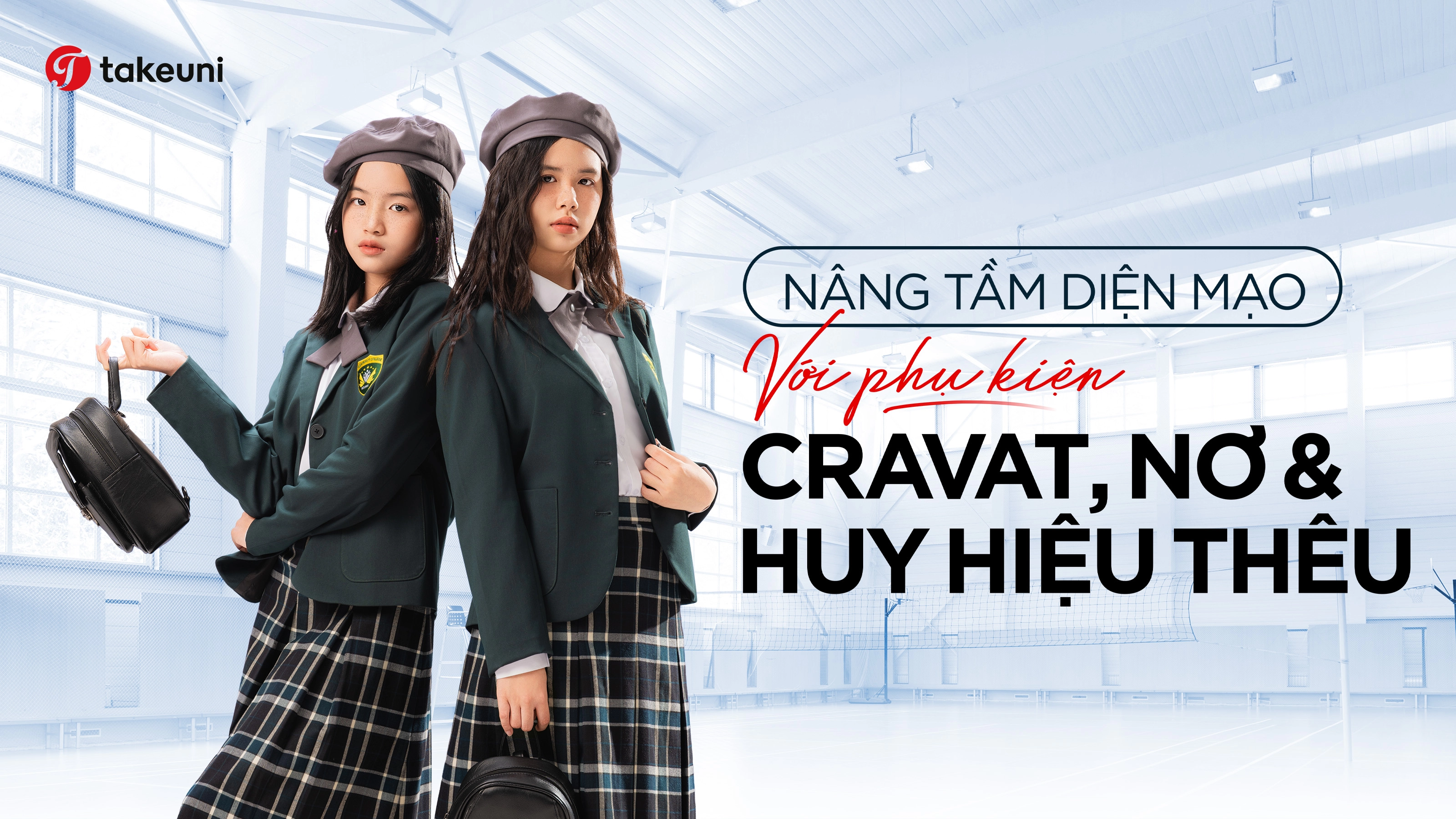 Nâng tầm diện mạo học đường với bộ sưu tập phụ kiện cravat, nơ và huy hiệu thêu từ TakeUni.