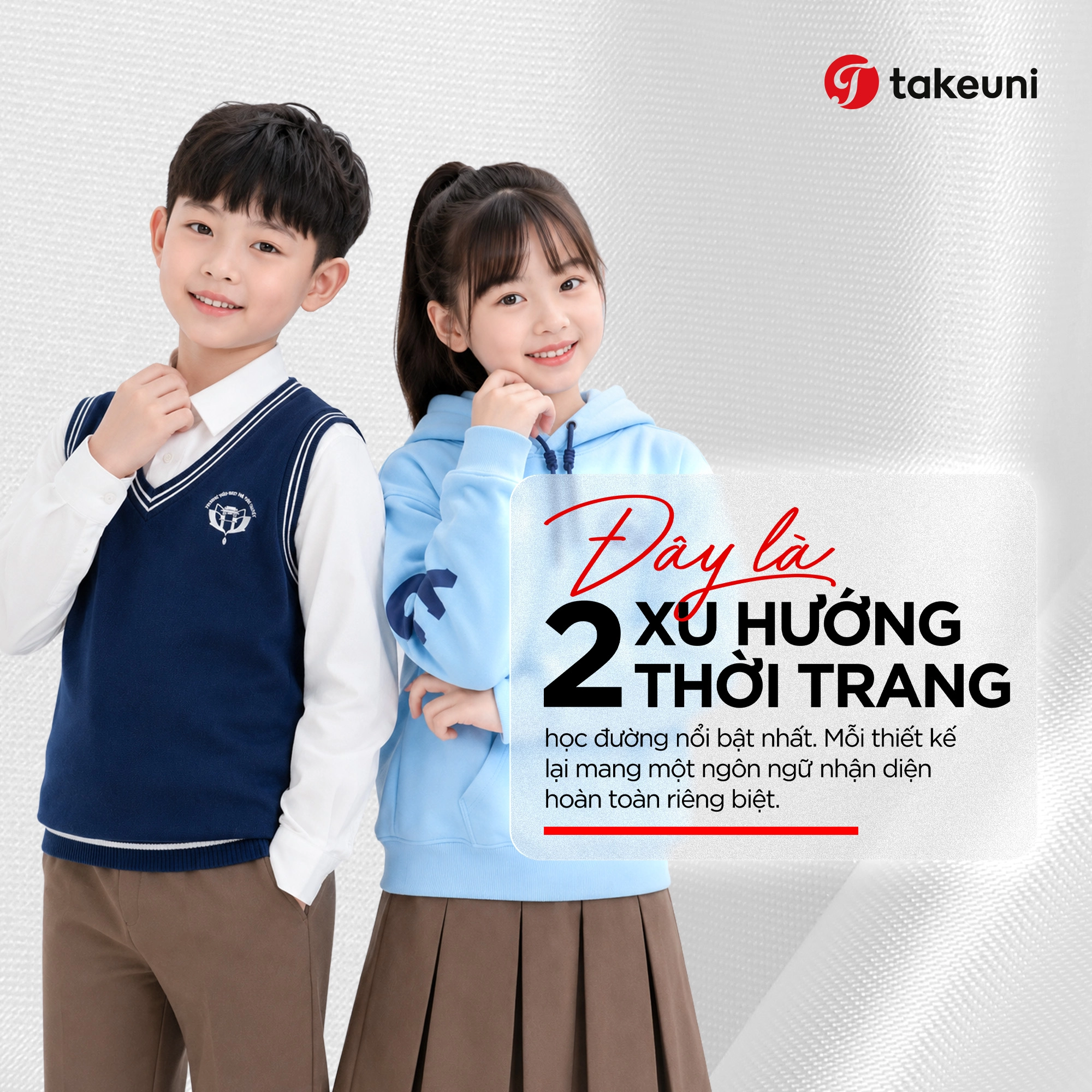 Hai xu hướng thời trang đồng phục thu đông học sinh nổi bật TakeUni