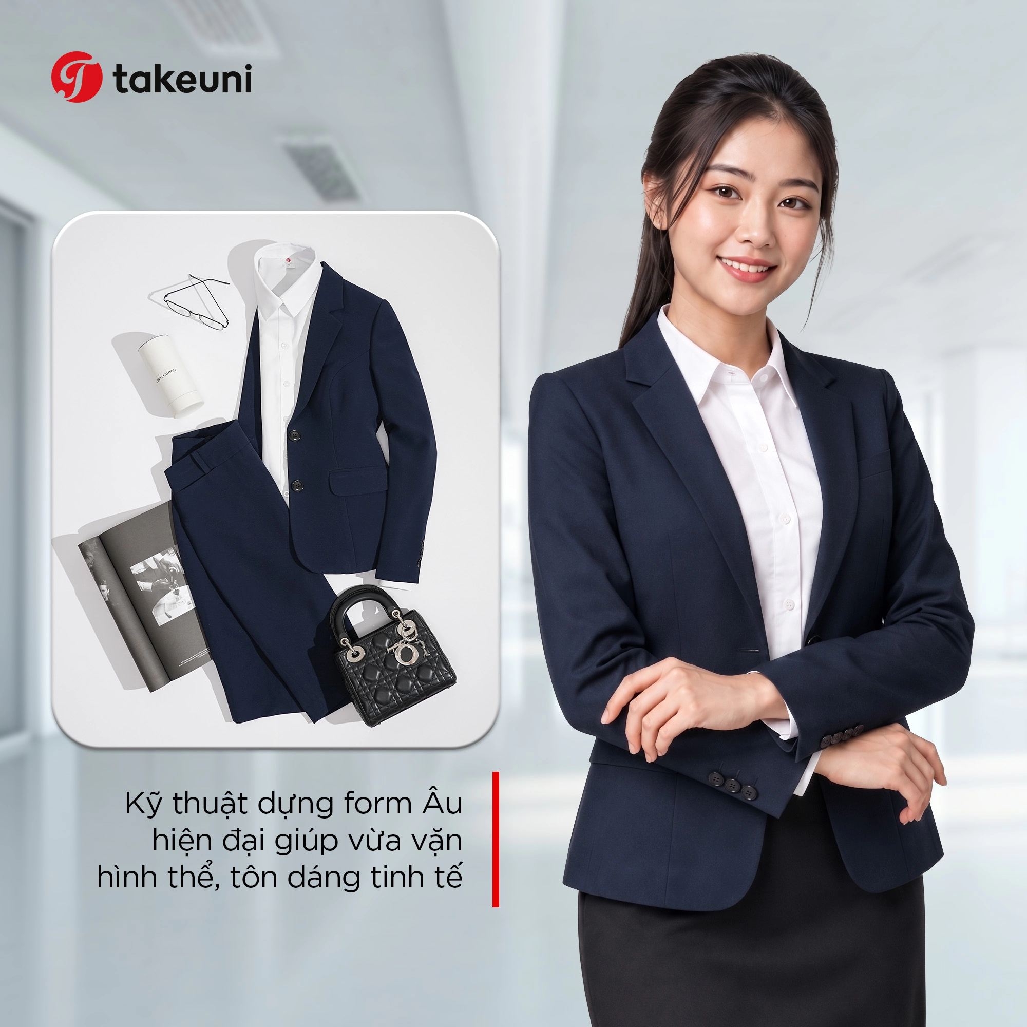 Kỹ thuật dựng form Âu cho vest công sở cao cấp TakeUni