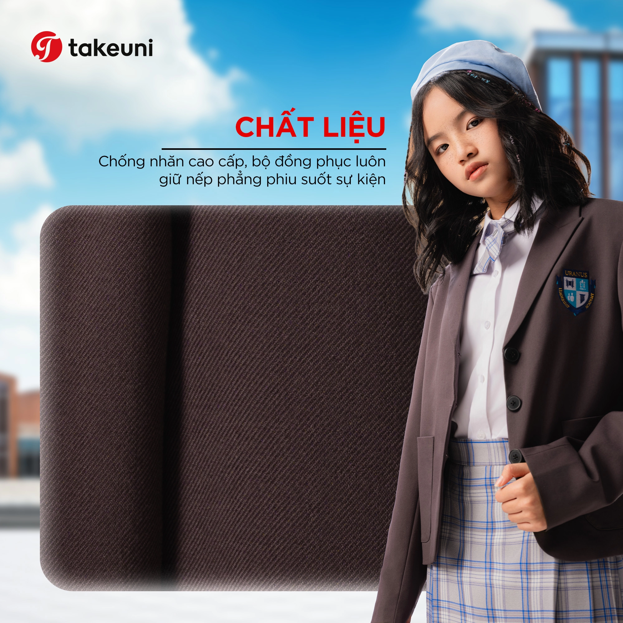 chất liệu chống nhăn cao cấp của áo blazer đồng phục