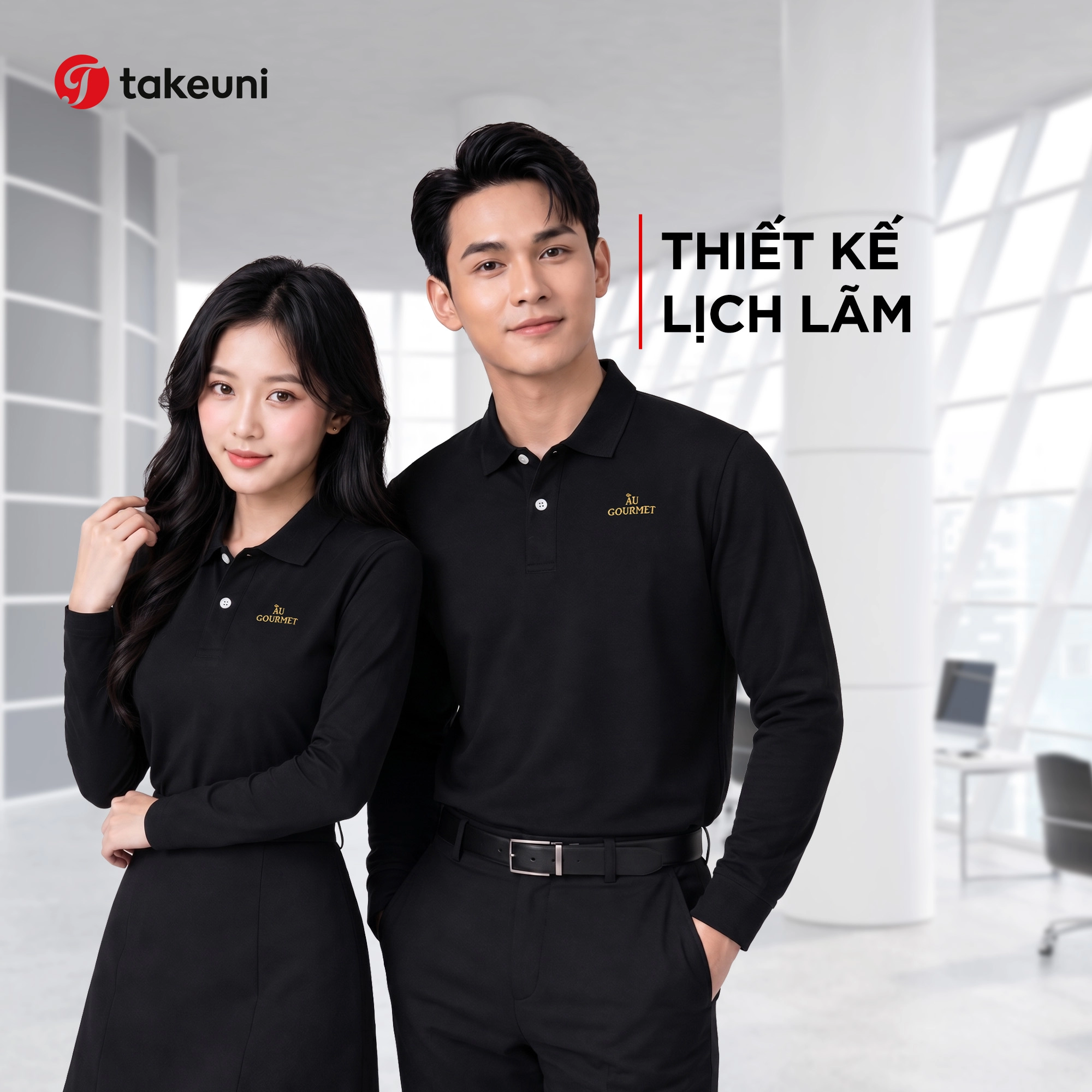 Thiết kế áo polo công sở lịch lãm linh hoạt từ văn phòng ra công trường
