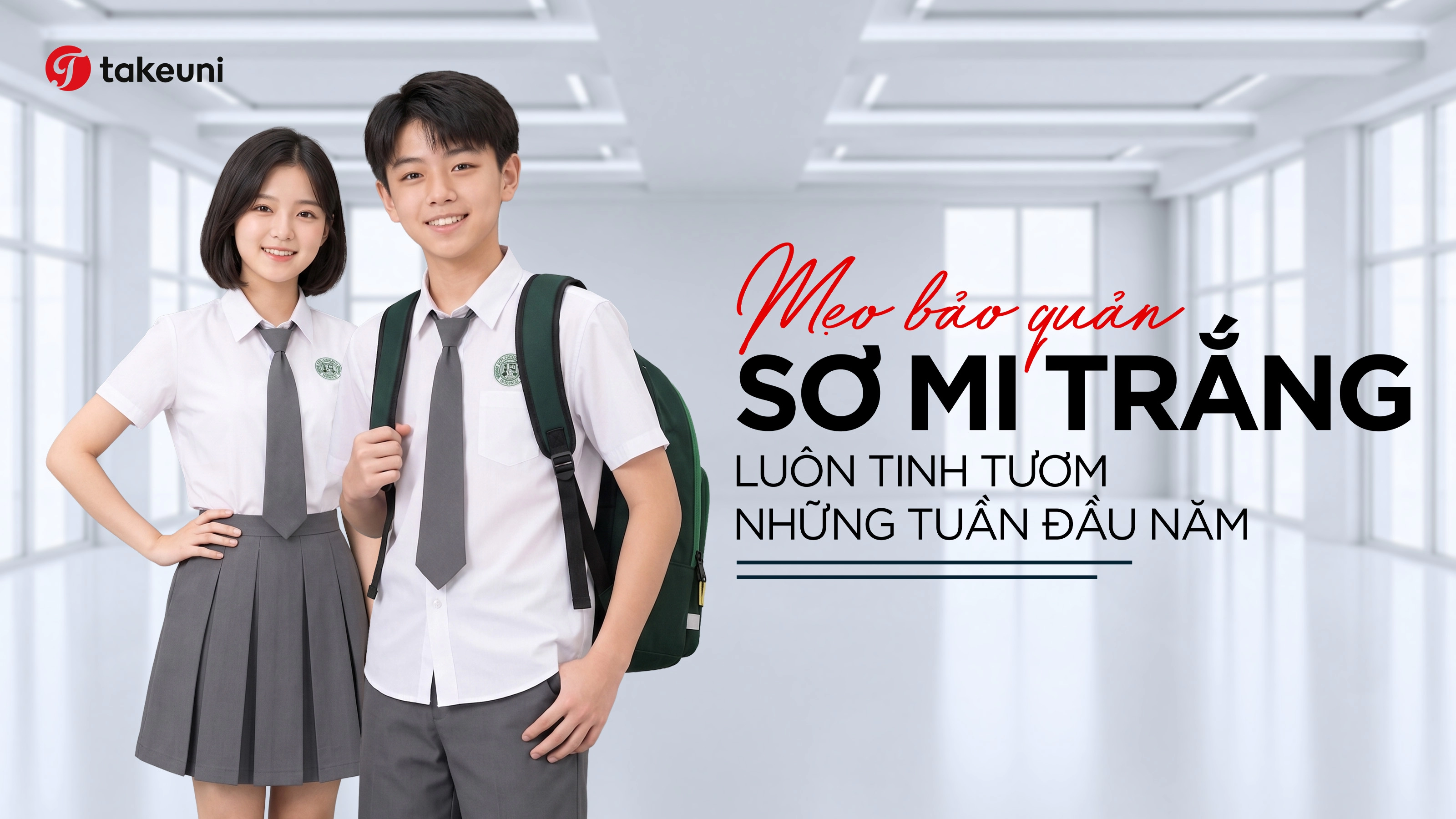 Mẹo bảo quản sơ mi trắng học sinh luôn tinh tươm TakeUni