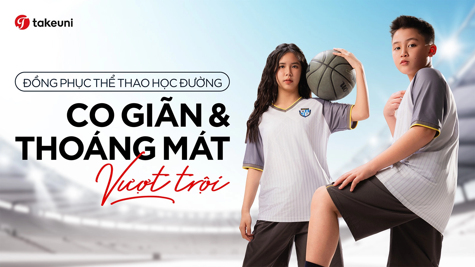 Đồng phục thể thao học sinh co giãn và thoáng mát vượt trội TakeUni